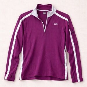 Icebreaker Merino Wool 1/4 Zip Pullover Women’s Small Purple Athletic Gorpcore